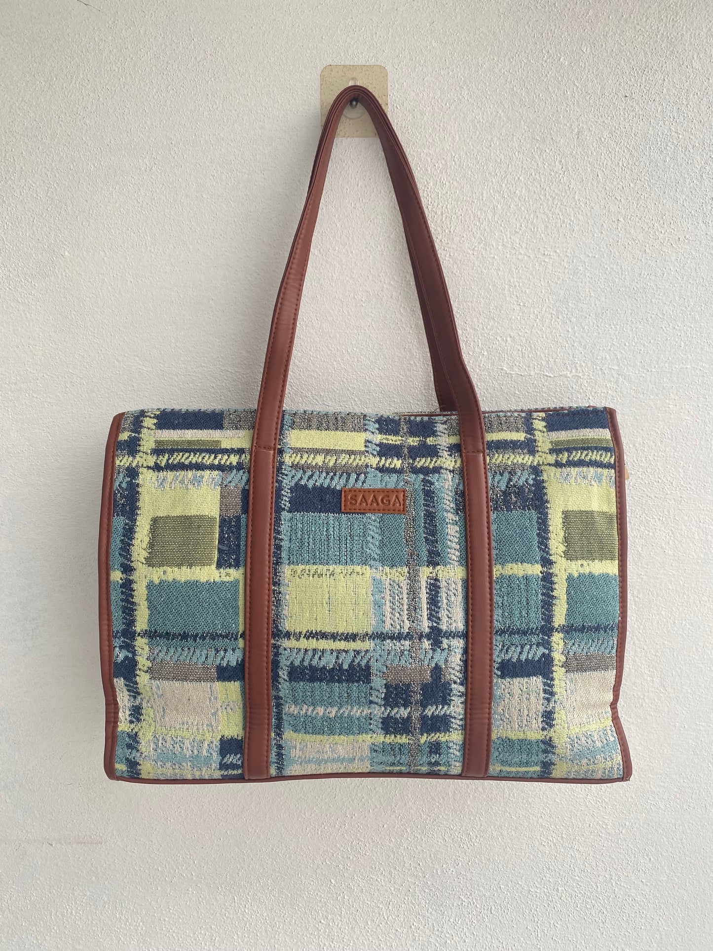 Blue abstract diaper tote
