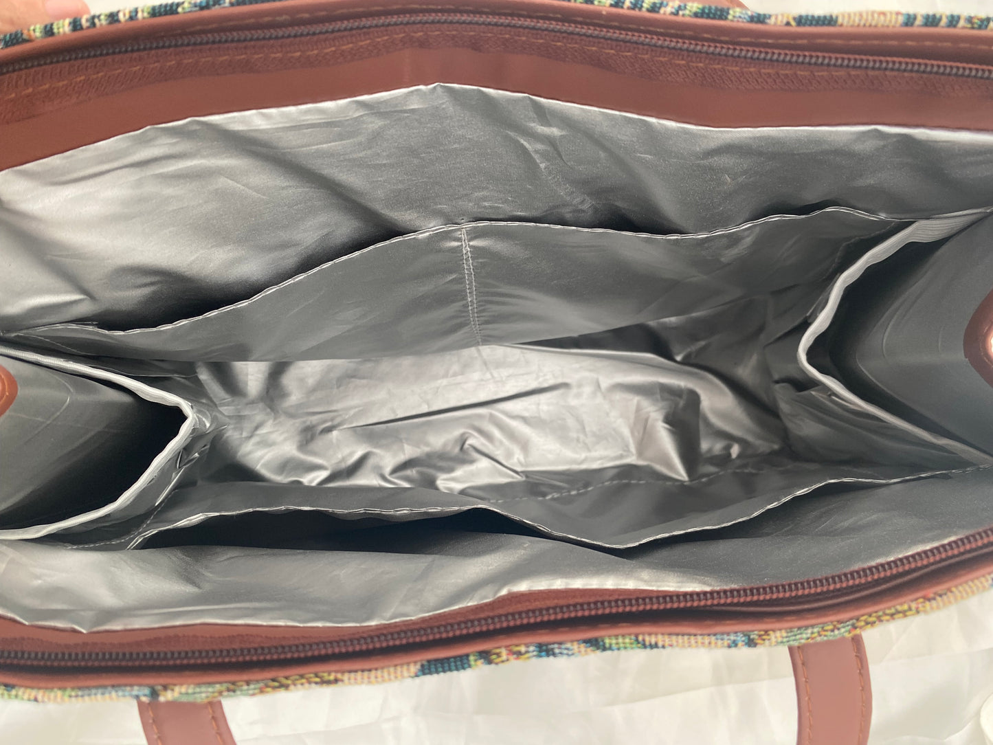 Blue leaf diaper bag