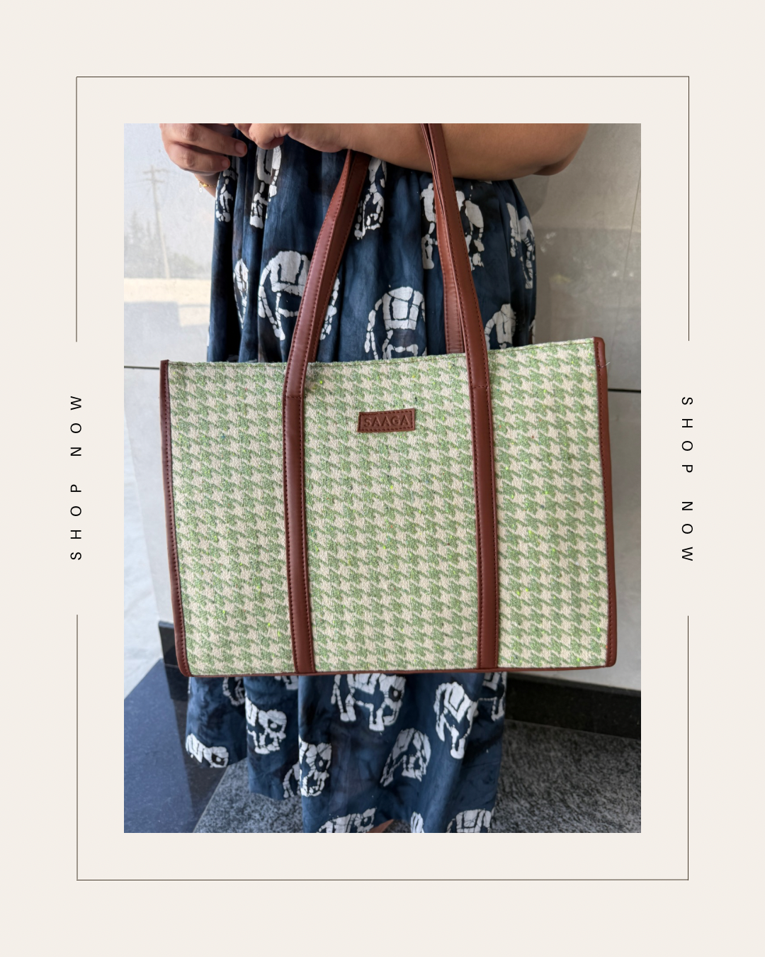 Green Mommy diaper tote bag