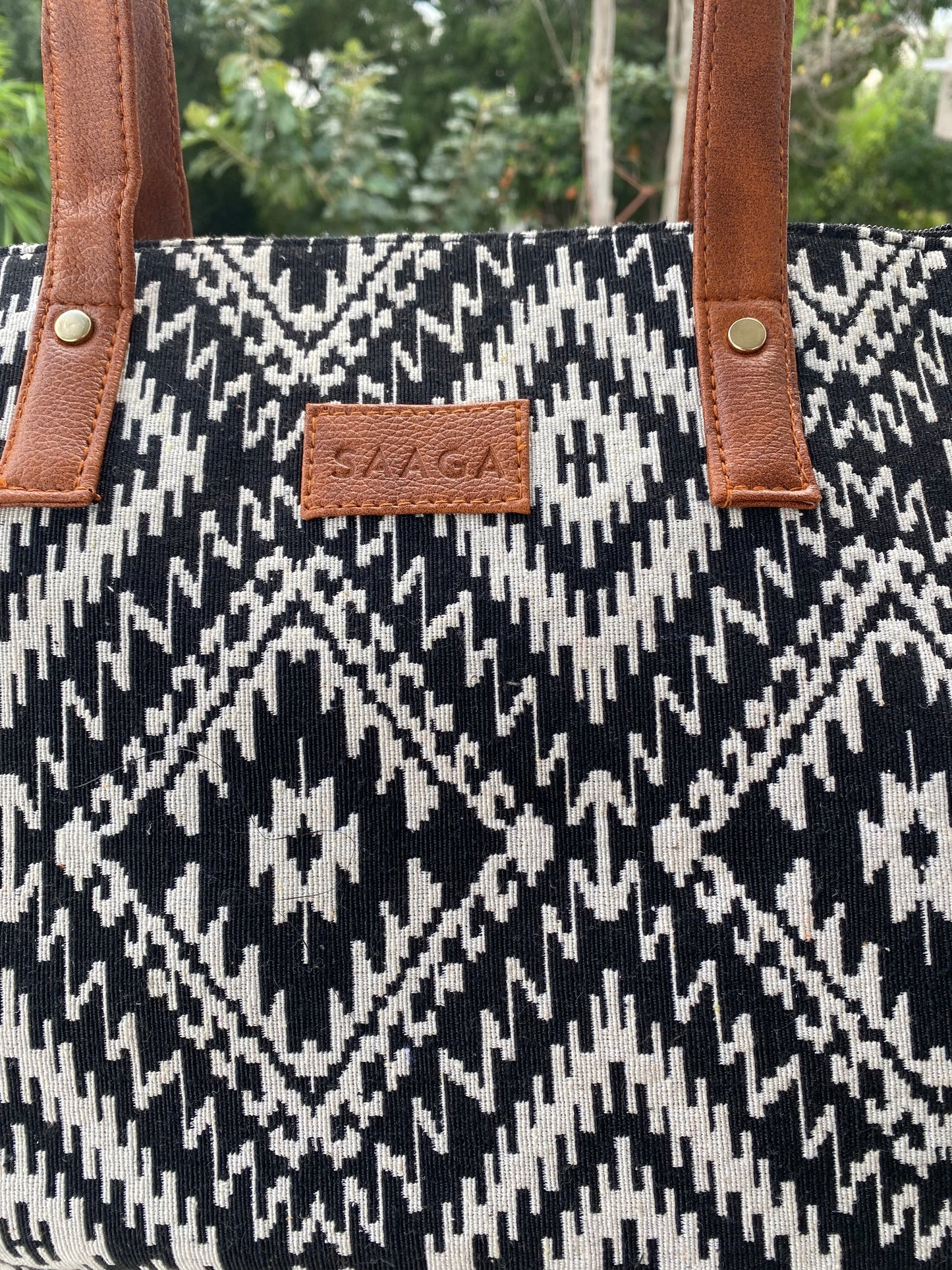Boho black duffle