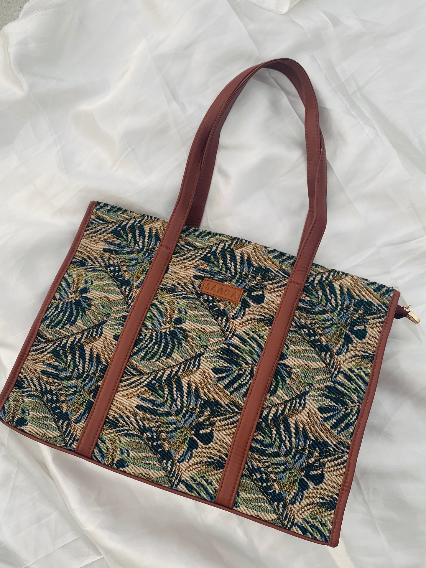 Blue leaf diaper bag