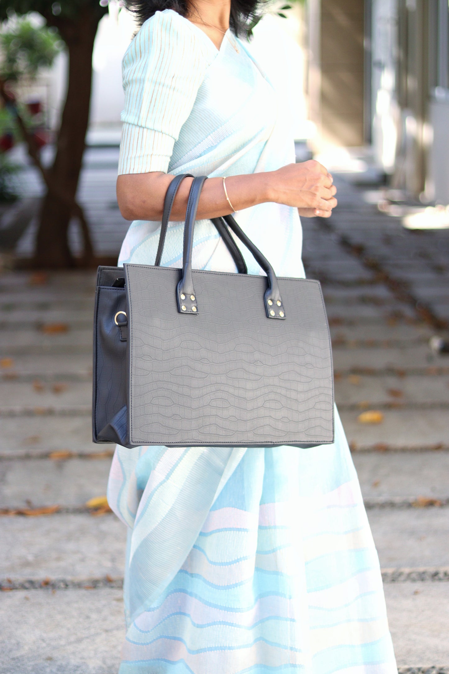 Black Croc Tote