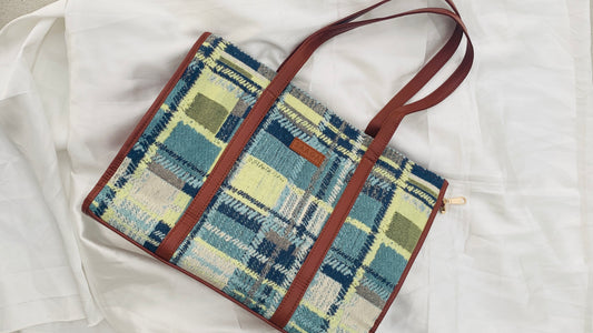 Blue abstract diaper tote
