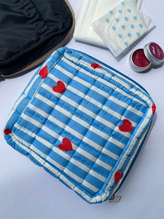 Blue-Heart Napkin Pouch