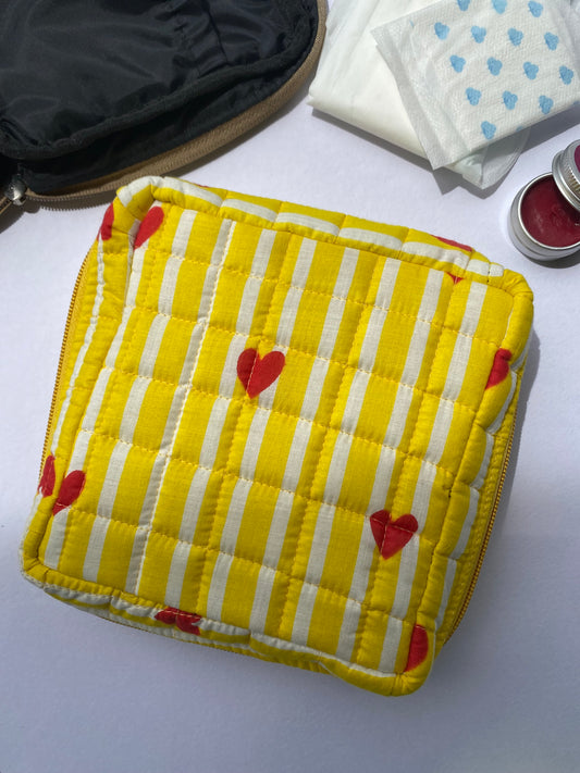 Yellow-Heart Napkin Pouch