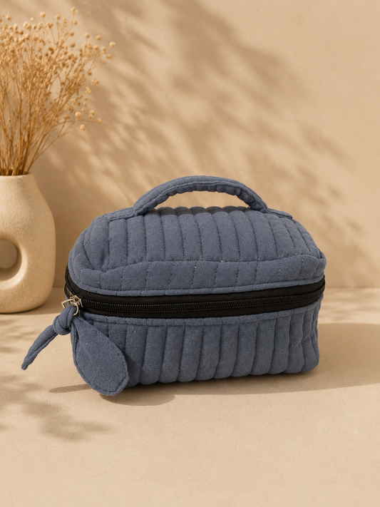 Solid blue pouch