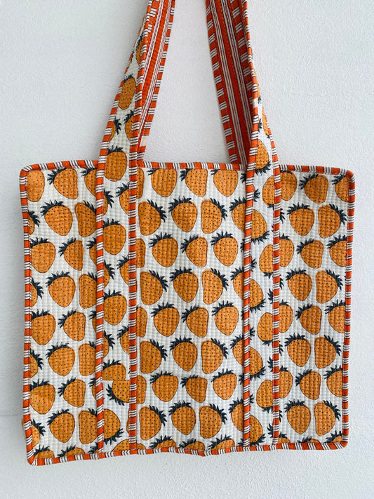 Orangeberry Quilted totebag